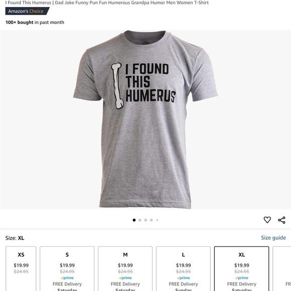 Amazon Other - New Graphic Tee I Found This Humerus Novelty XL